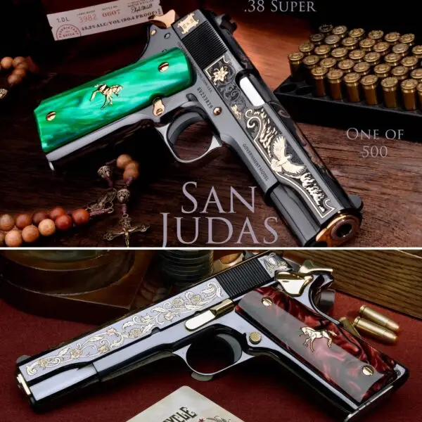 Colt-1911-38-Super-Bandera-Zapata-Pancho-Villa-Cinco-De-Mayo-Guadalupe-San-Judas