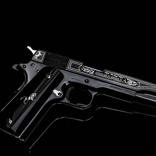 Colt-1911-38-Super-Oscuro-Y-Oro-Malverde - Bandera-Zapata-Pancho-Villa-Cinco-De-Mayo-Guadalupe-San-Judas