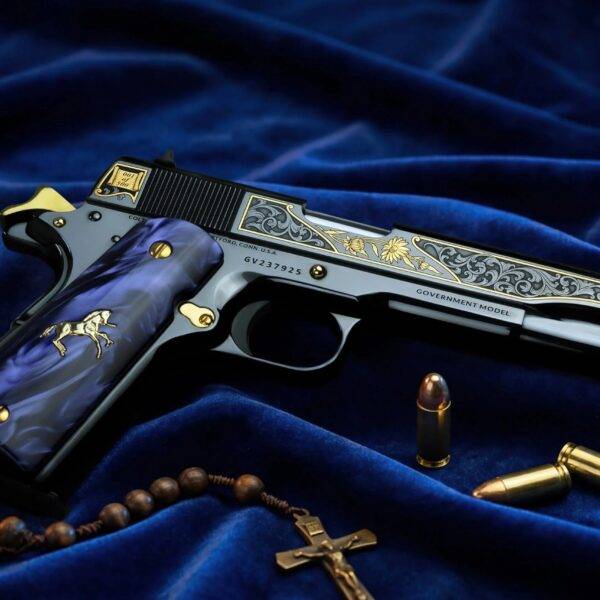 Colt-1911-38-Super-San Miguel Arcángel - Oscuro-Y-Oro-Malverde - Bandera-Zapata-Pancho-Villa-Cinco-De-Mayo-Guadalupe-San-Judas